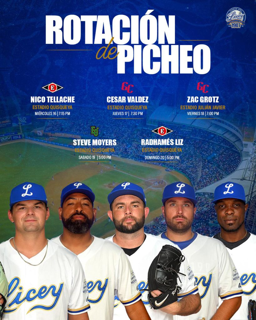 Licey anuncia rotación para inicio de temporada